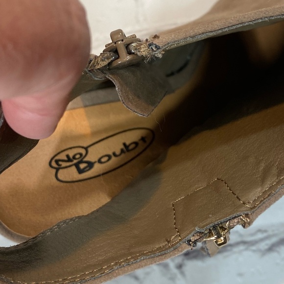 NO DOUBT Faux Suede Peep Toe Booties-7 - Picture 6 of 7